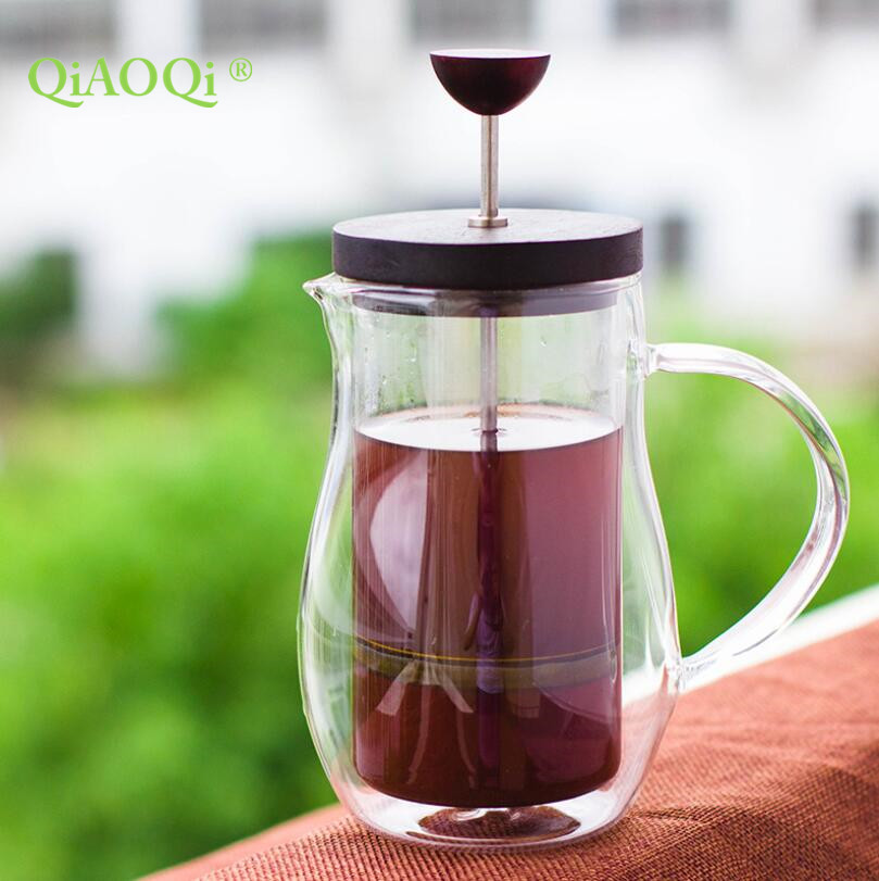 350ml, 600ml Round shape double wall glass french press