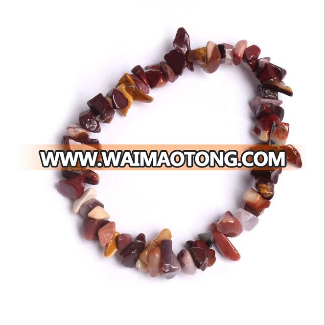 wholesale natural semi precious stone chips bead bracelet jewelry