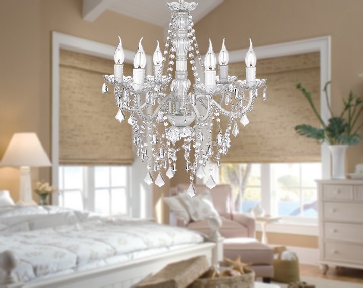 Wholesale Decorative Lamp Leaf Flower 5 Lights Shaded Chandelier for Bedroom Living Room