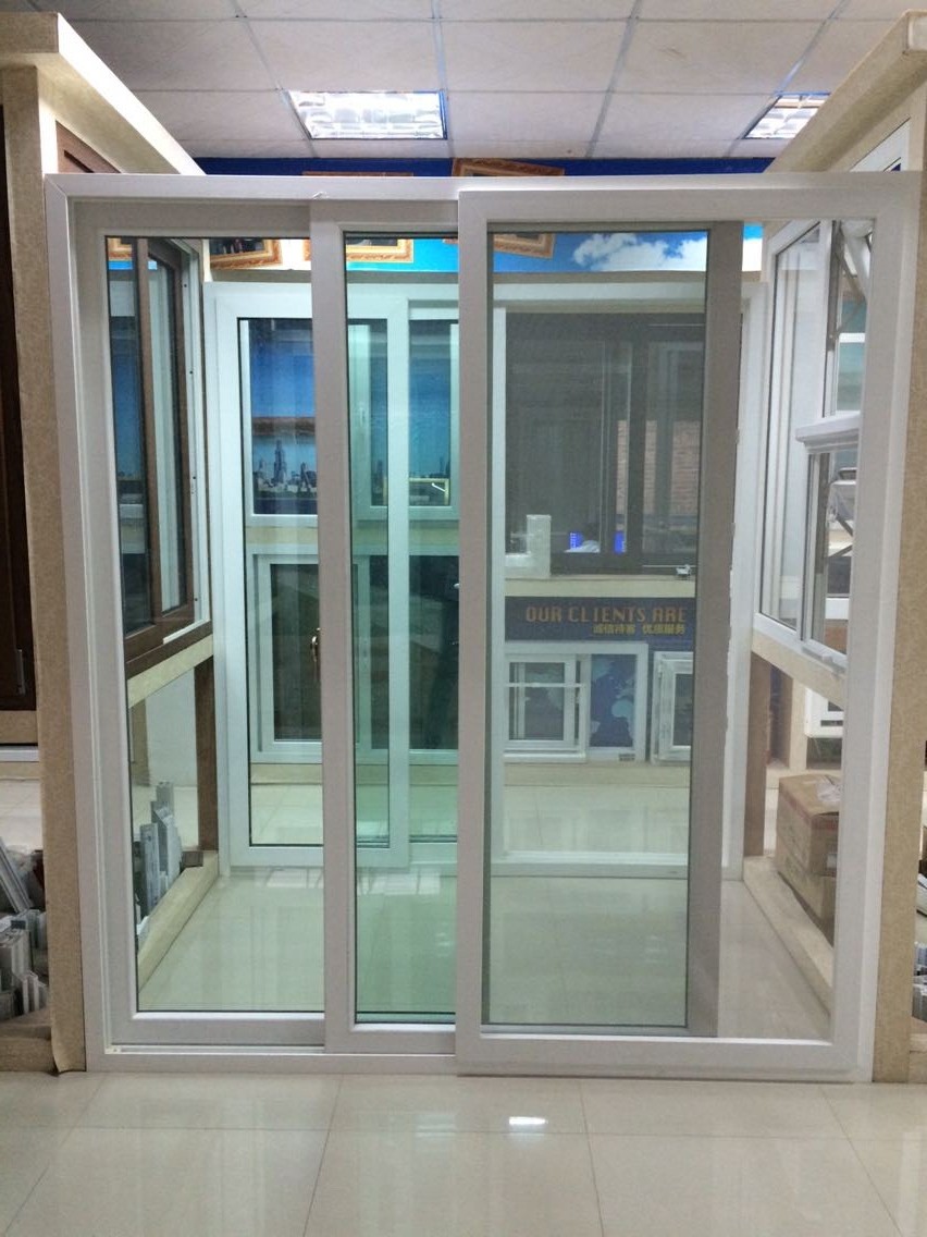 High quality upvc/pvc sliding door with lock cylinder