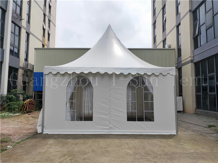 Guangzhou high quality 5x5m decorated pagoda tent for wedding party events