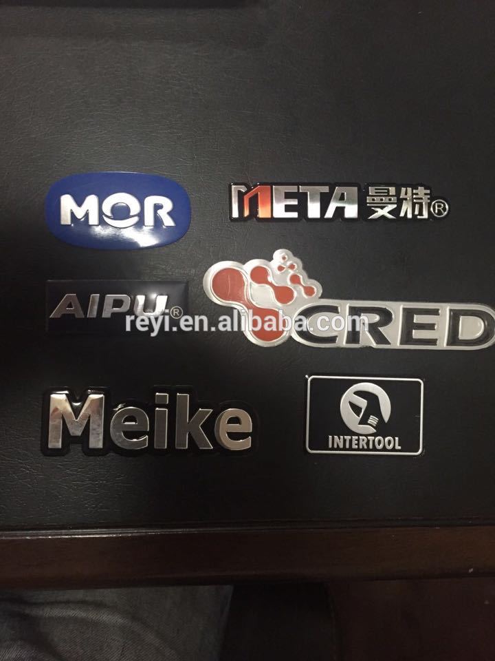 custom metal logo sticker