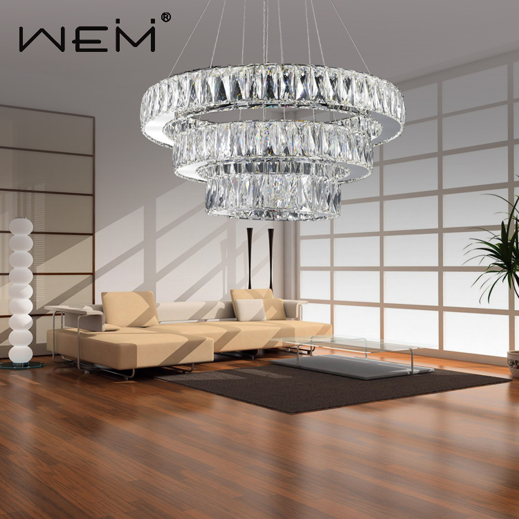 Modern Hotel Decor LED Crystal Chandeliers Light Round Crystal Chandelier Pendant Light