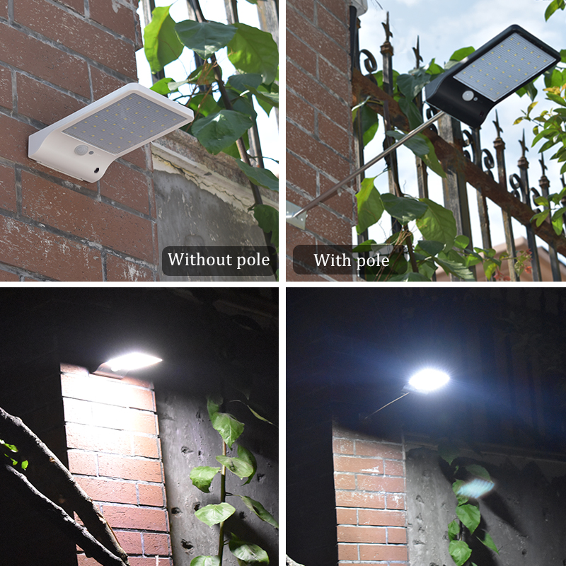 48 led motion sensor solar wall lights with PIR Motion sensor and wide angle illumination