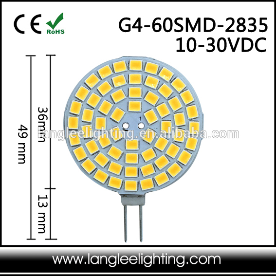 36mm PCB Plate G4 LED 4W 60SMD 2835 Warm White 10-30V