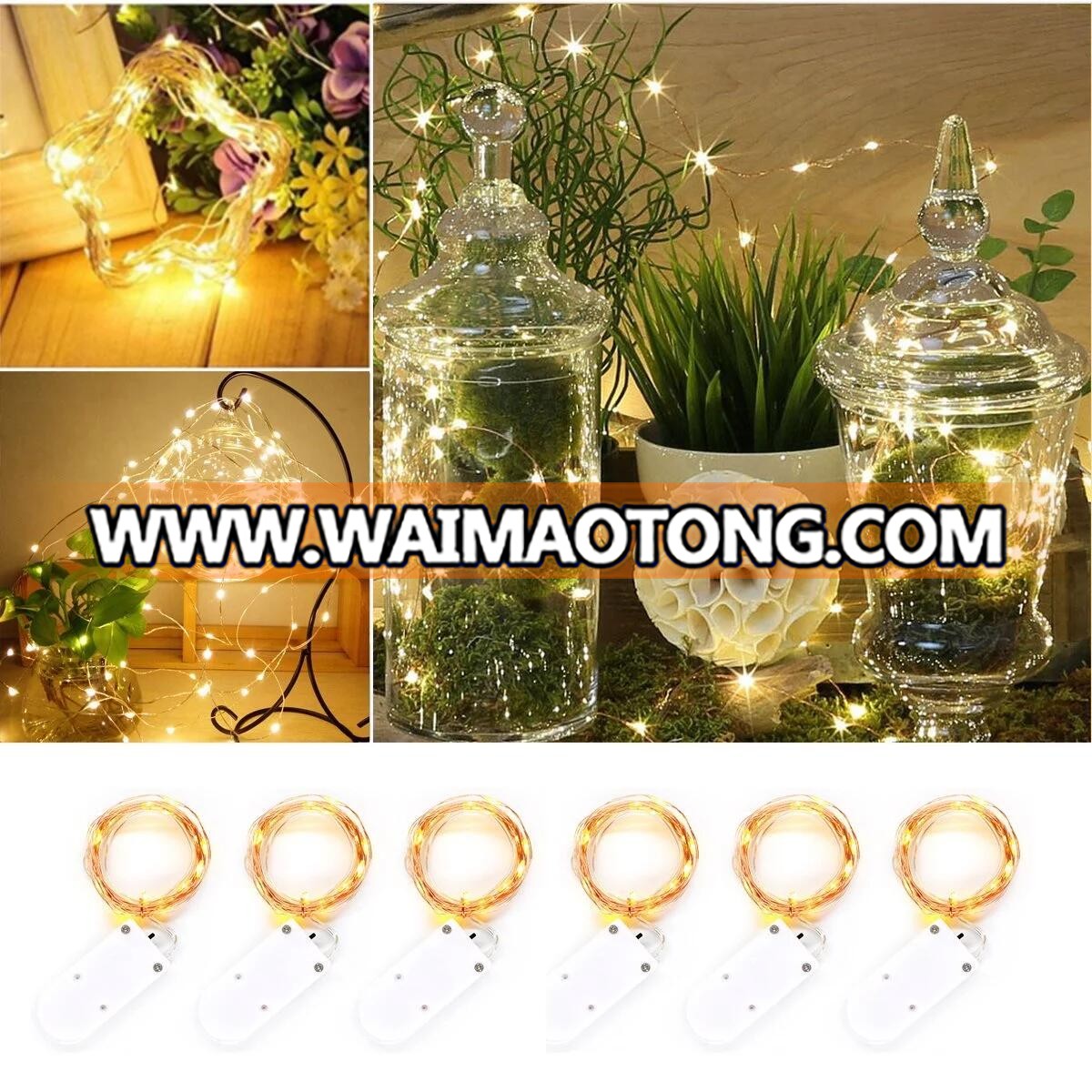 Fairy String Lights 1M 10LEDs  CR2032 Battery Operated Micro Mini LED Starry Lights String for Wedding Christmas New year party