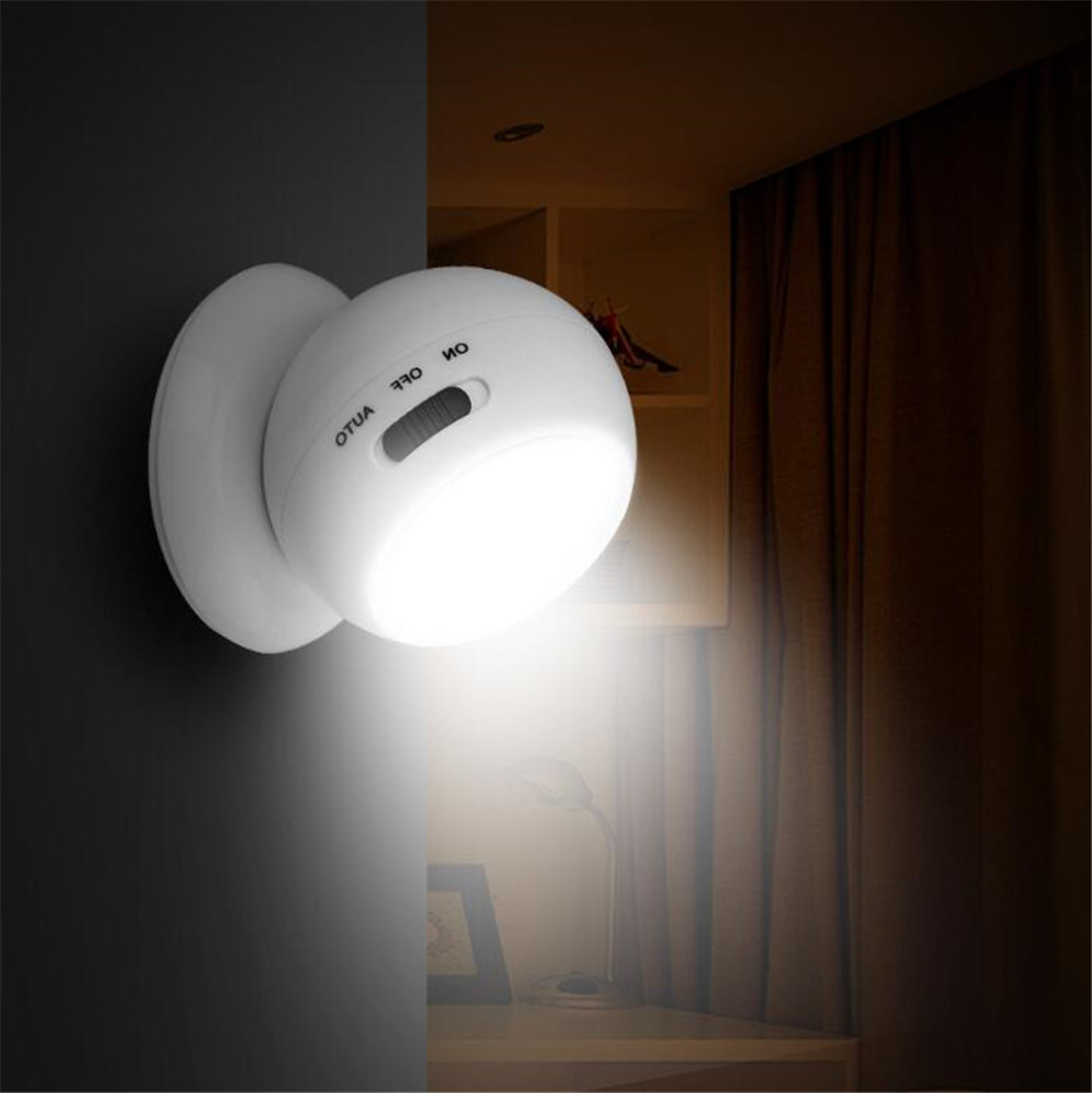 USB Rechargeable Nightlight AAA Battery Powered Motion Sensor Light Bright Wireless Motion Sensor Porch Spotlight LED Wall Lamp