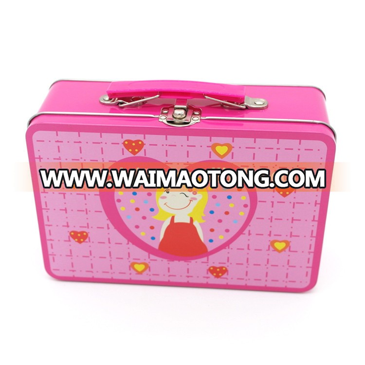 2018 fancy black wholesale plain tin lunch box/custom printed tin lunch box