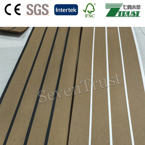 pvc soft teak deck flooring for yacht/boat/pontoon Size:190X5MM