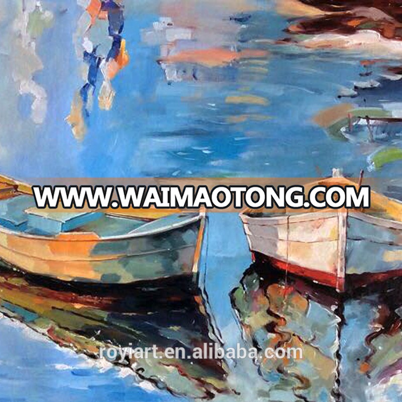 Handmade Thick strokes abstract boat knife oil painting on canvas popular sell good price