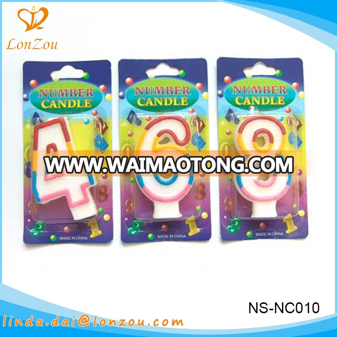 Candle number multi-colored decorative oem birthday number candle for children