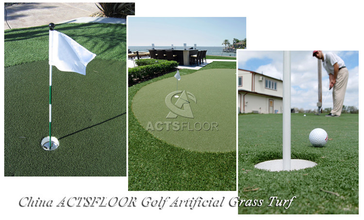 C24 Two Color 15mm Curl Golf Gateball Artificial Grass Turf