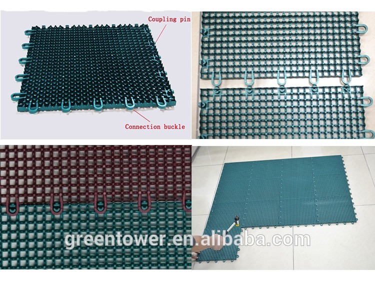 Outdoor Basketball Court Removable PP Interlocking Plastic Flooring Tiles