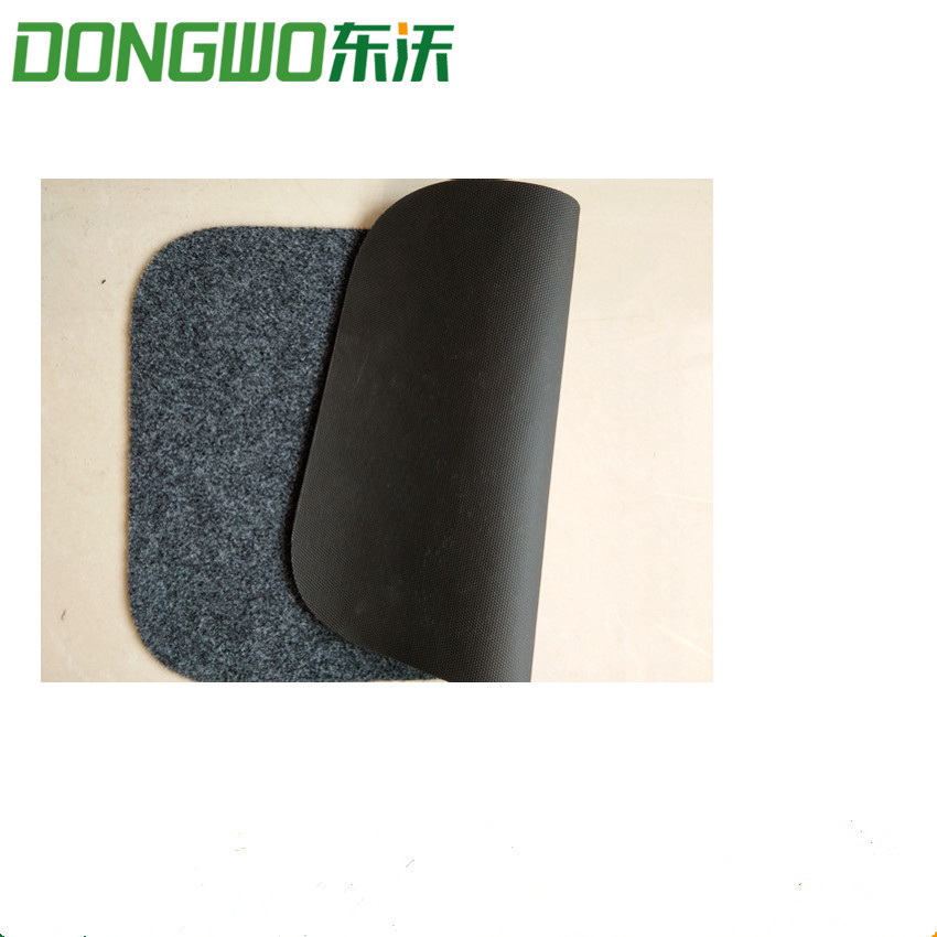 Oval 100% polyester velour pvc door mat