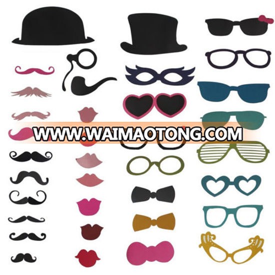 Ywbeyond wedding party phto booth props favors of 36pcs/bag paper glasses hat bowtie props supplies