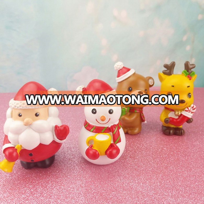 Wholesale cheap Christmas home decoration resin miniature snowman santa deer statue