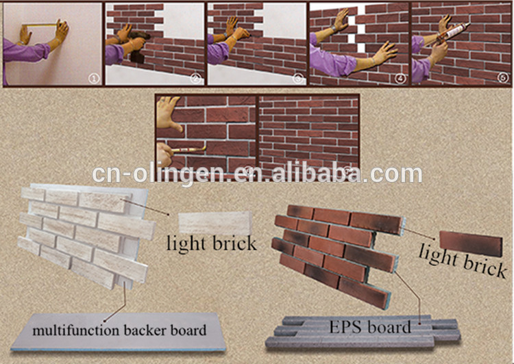 Polystyrene brick for exterior wall cladding