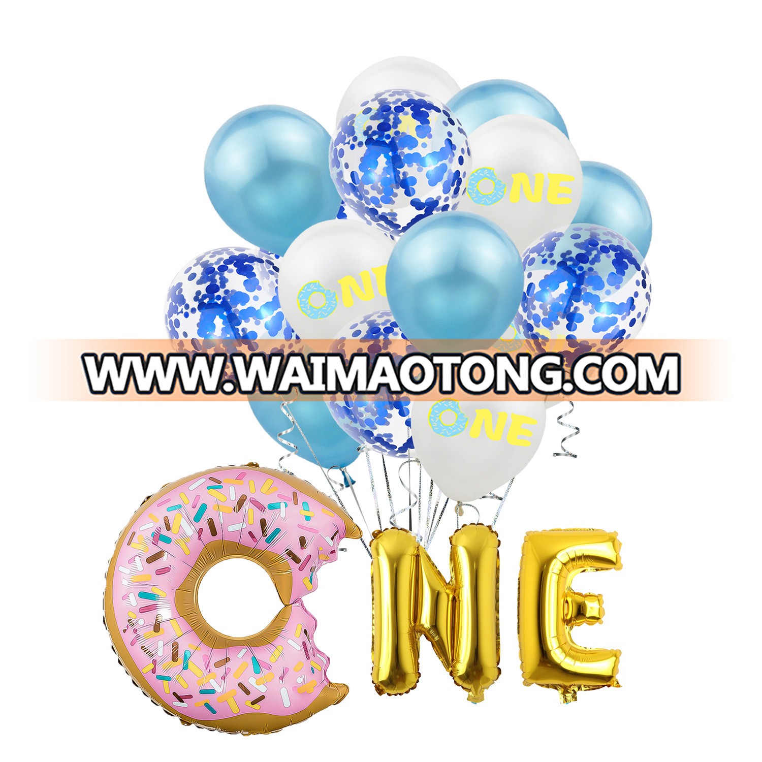 Amazon Hot Style Donut One Latex Balloon 1st Birthday Baby Christening Party Balloon Decoration