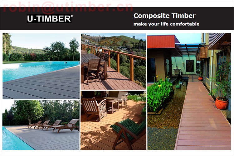 FSC certificated wood plastic composite outdoor decking