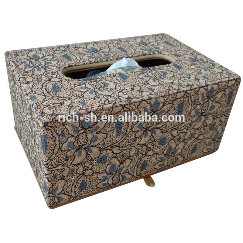 printing flower natural cork napkin box