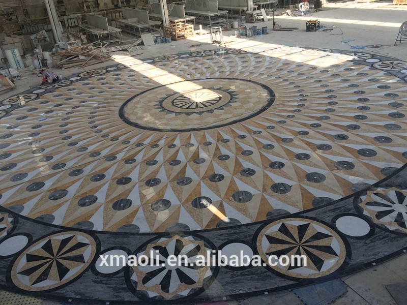 custom made modern interior design water jet marble flooring