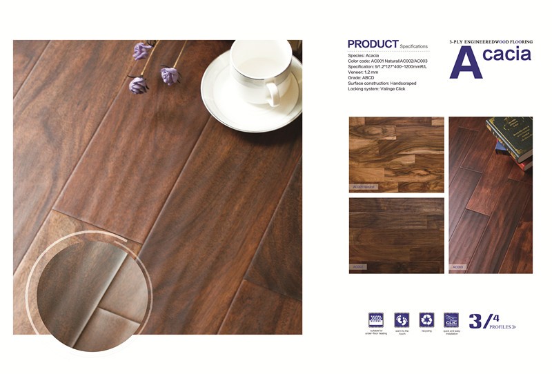 DARK Nightfall Hickory solid acacia wood flooring