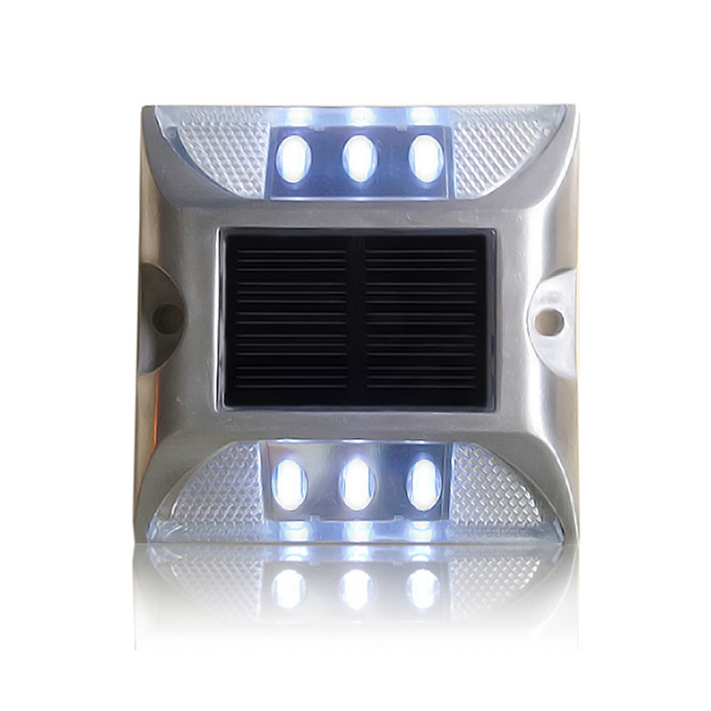 Solar aluminum LED road stud flashing light