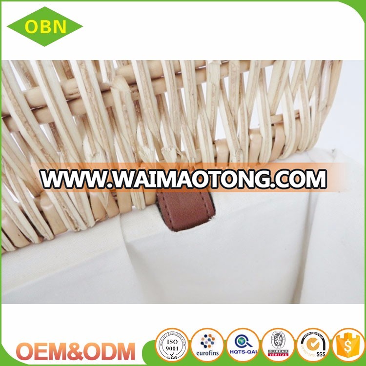 Wholesale high quality customized lined wicker cotton decoration of the dirty laundry basket