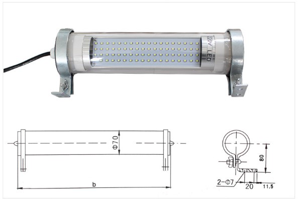 Waterproof explosion-proof CNC machine work light 220V/24V LED machine work light machine tool light