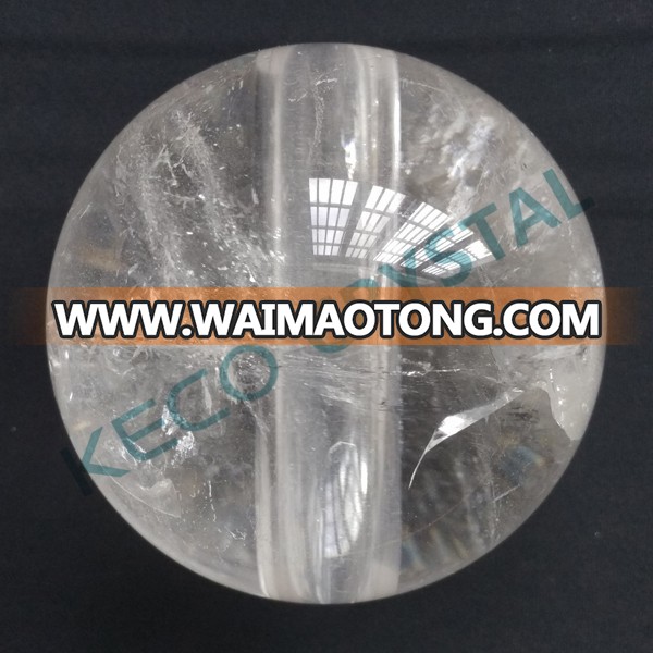 With center hole natural rock crystal ball, keco crystal is work on rock crystal for lighting