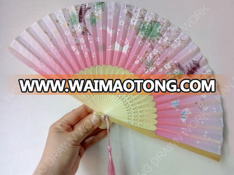 japanese cherry blossom silk hand fan