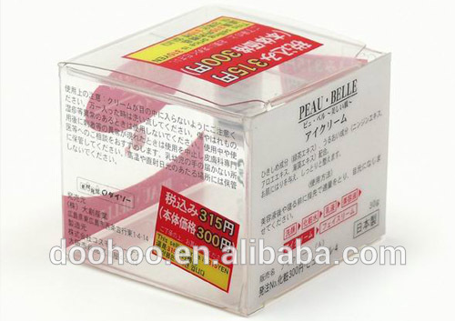 PET plastic folding packaging boxes for cosmetic products