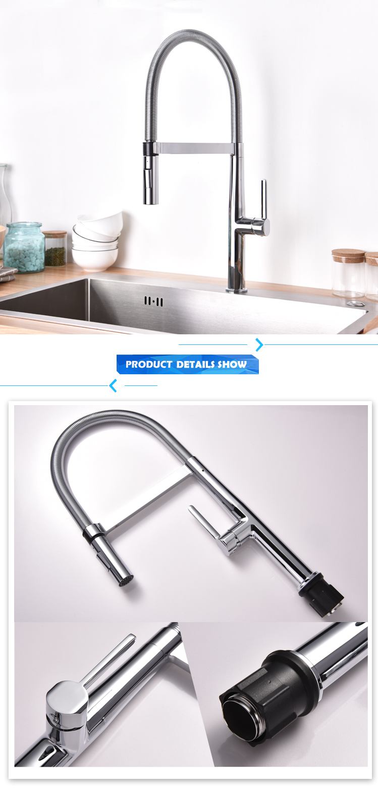 Italian design spring kitchen faucet hot cold water