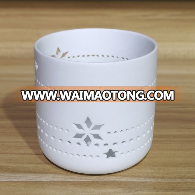 wholesale custom carved hollow ceramic candle jar 120cm