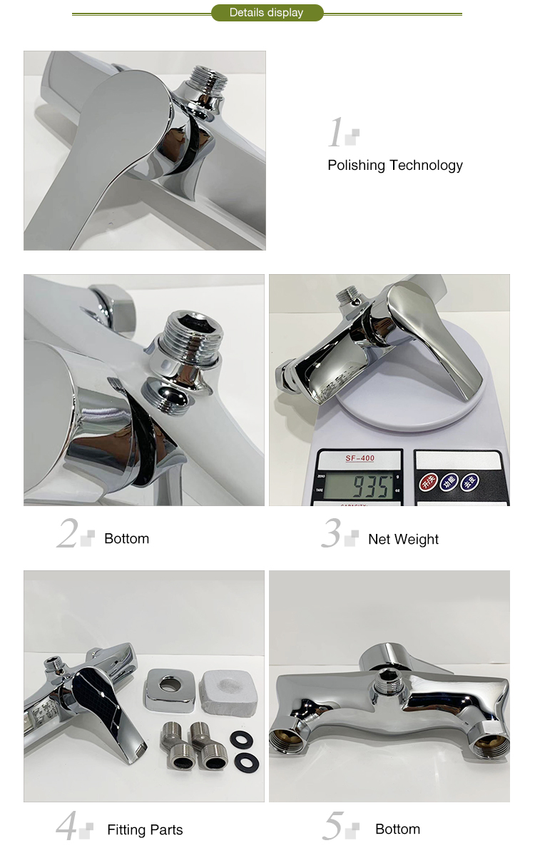 Single handle hole two way hot cold water wall mounted shower tap