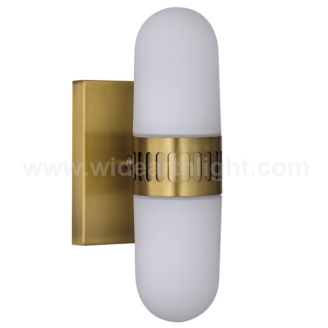 UL CUL Listed Glass Shade Vanity Lights Brass Lamp Hotel W20342