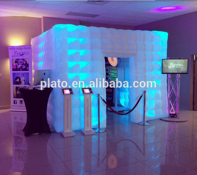 Large inflatable photo booth with colorful led for display