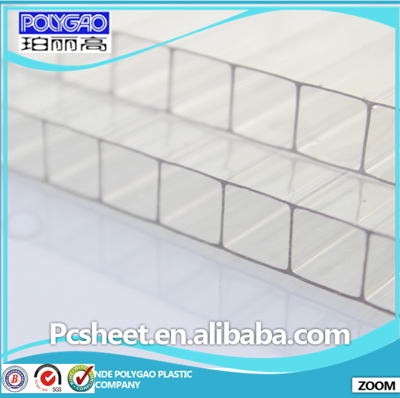 Bayer and GE 100% virginal material hollow pc sheet used in swimming pool