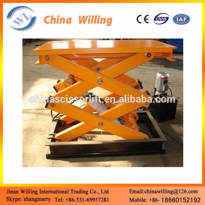 CE stationary central hydraulics full rise scissor lift cheap scissor lift WLG1.0-2.7