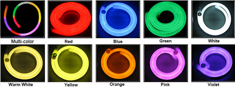 SMD 5050 RGB waterproof flex color changing led neon rope light