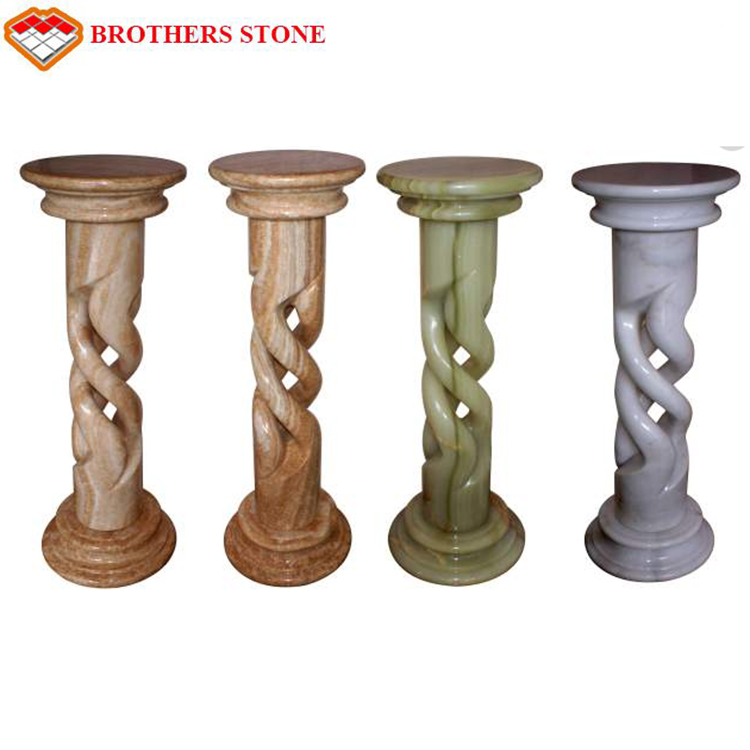 Hot sale luxury high polished shiny guangxi white marble pillar