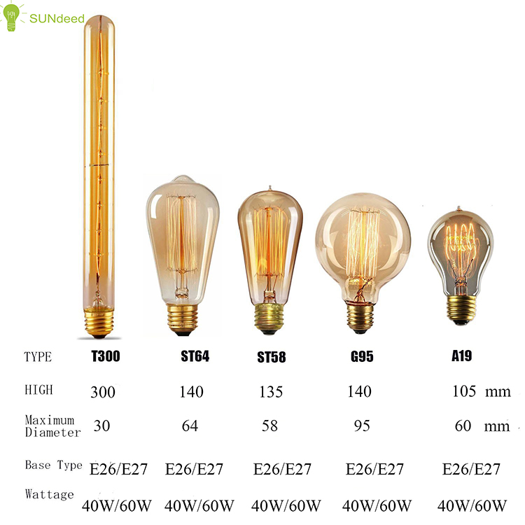 old Edison bulb ST64 china supplier vintage style lamps E27