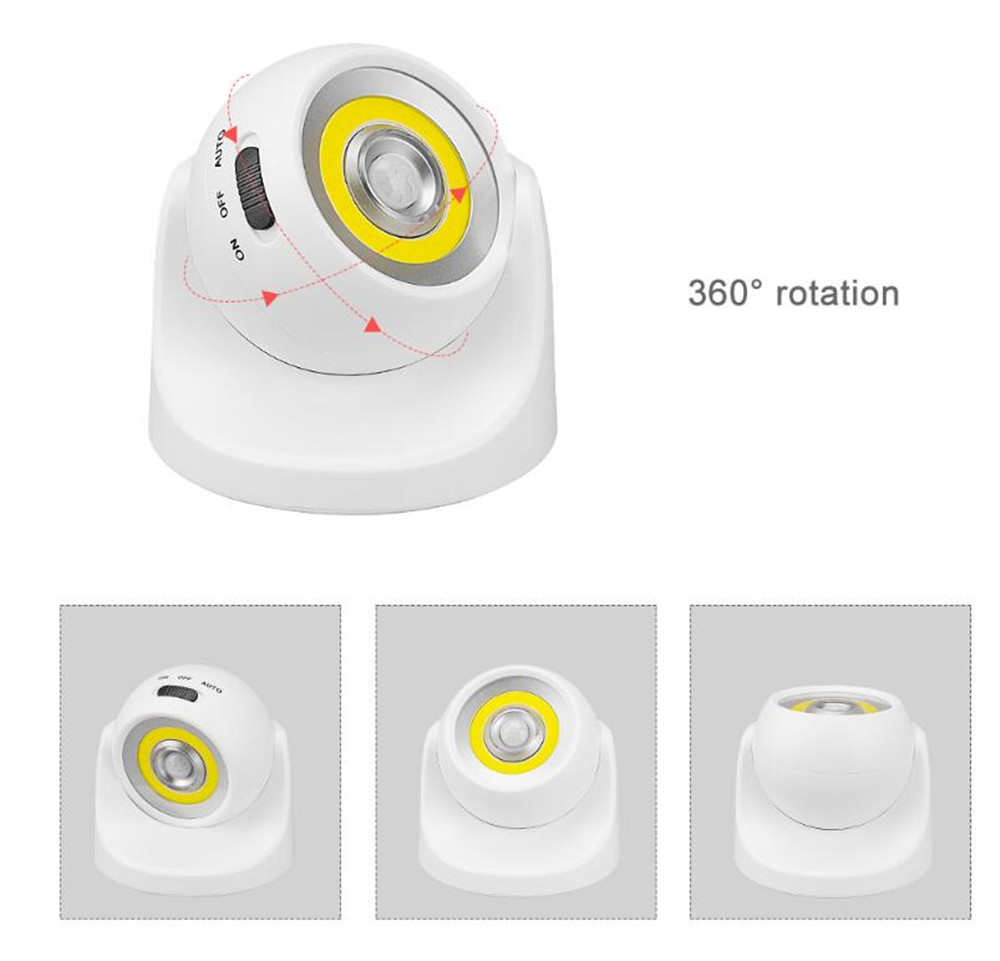 LED Motion Sensor Light 360 Degree Night Light For Outdoor Indoor Bright Wireless Ceiling Lamp Rechargeable Wall Nightlight