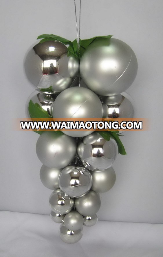 Plastic christmas ball ornaments bunch of grapes shape balls