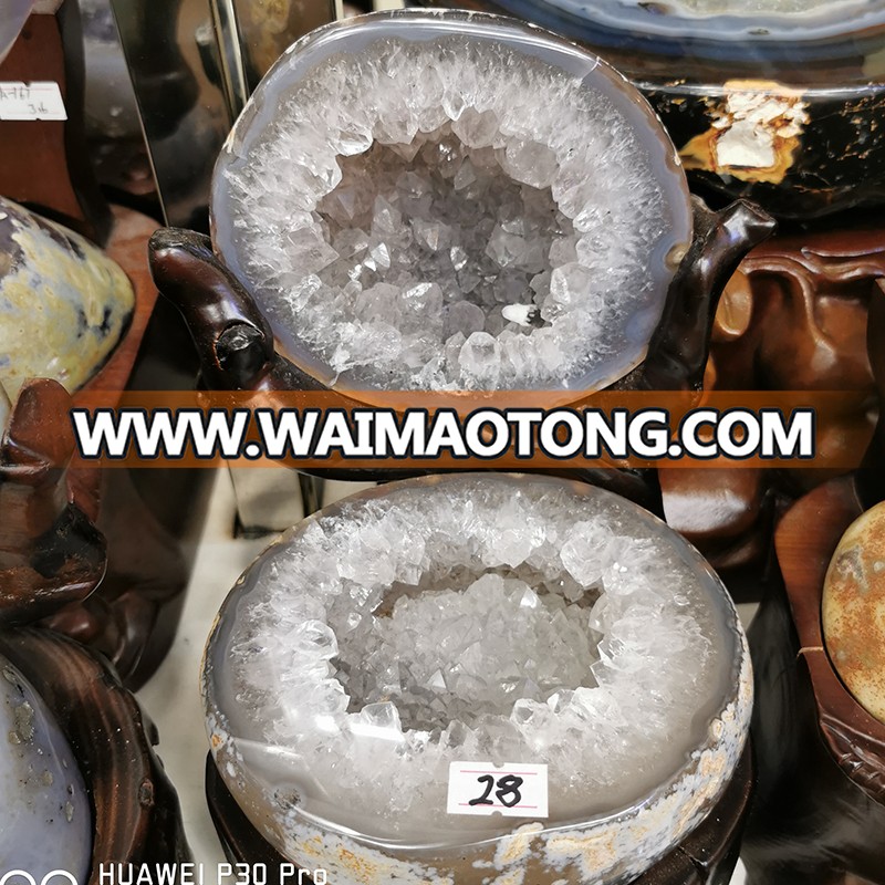 Sale Sop Quality Natrual clear crystal geode, crystal cornucopia for decoration