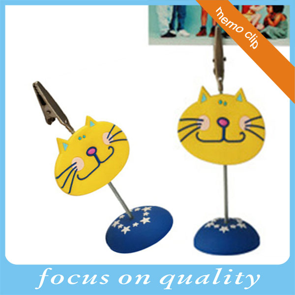 3d customized cute animal shape paper memo clips holder