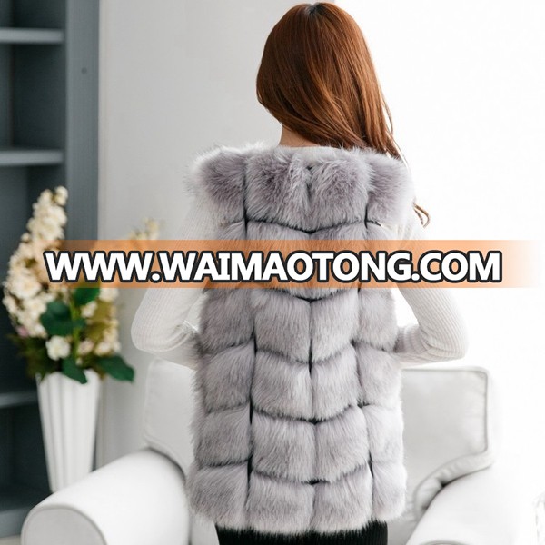 Ladies fashion faux fur vest mink fur coat