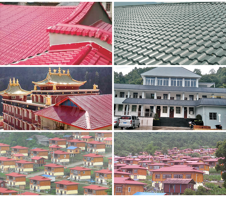 Good Fire-Resistant Rating ASA Coated Synthetic Resin Tiles for House Roof