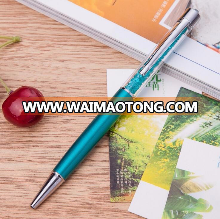 crystal metal body promotional advertising ballpoint pen business signature with crystal on top ball pen