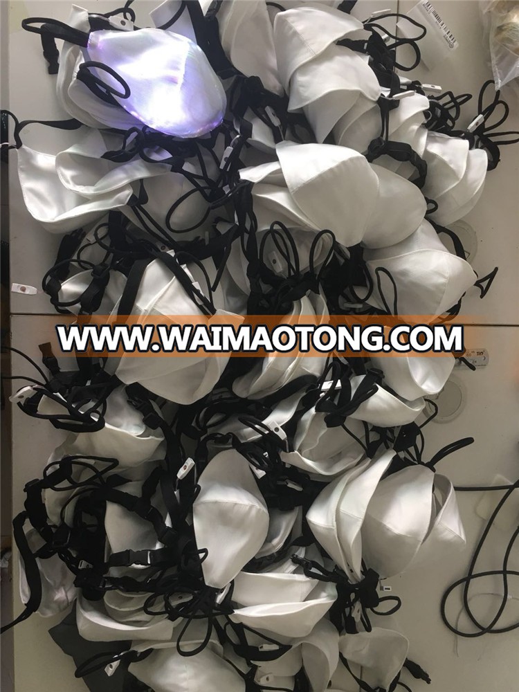 PoeticExst Factory sale 7 Color Lights Changing Waterproof Face Fiber Carnival Light Up Rave Mask